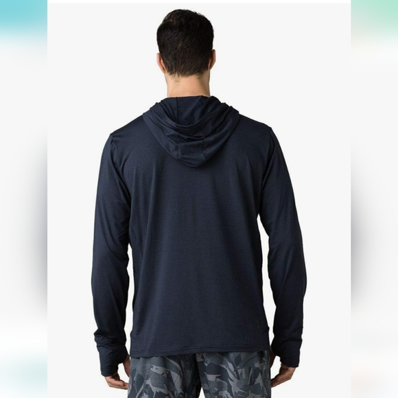 NWT Men's Prana XL "OUTPOST HOODIE". Color Nautical Heather. Hybrid Hoodie - Picture 8 of 16